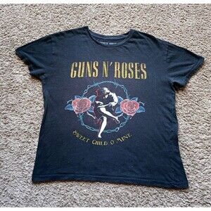 Guns N Roses T-Shirt Women's Large 80s Graphic Band Shirt